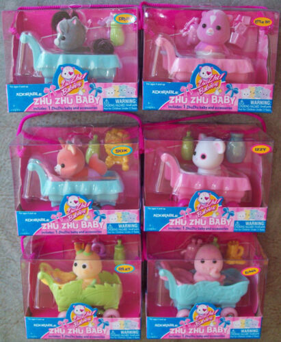 Manta adorable cochecito de bebé Zhu Zhu BABIES hámster Tots mascotas y 3 accesorios - Imagen 3 de 98