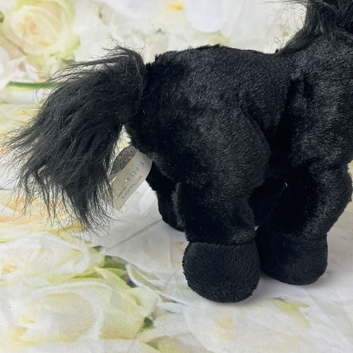 Ganz Webkinz Black Stallion (Friesian) Black Horse Plush HM145 No Code Retired - Picture 6 of 10