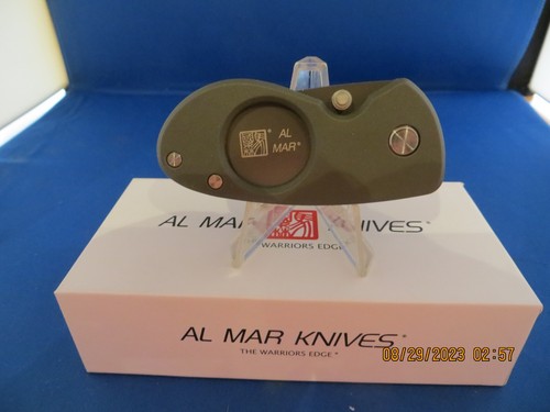 New Havana Cigar Cutter Clipper Al Mar AMK1002 Titanium Handle Folding Knife - Picture 7 of 9