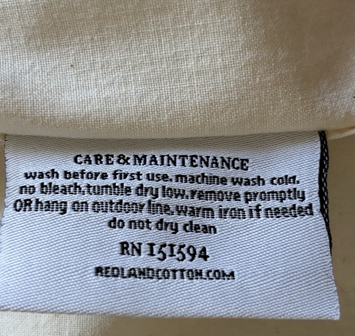 Red Land Cotton Euro Size Bettbezug 26x26 mit 3" Flansch American Made Naturfarbe - Bild 5 von 6