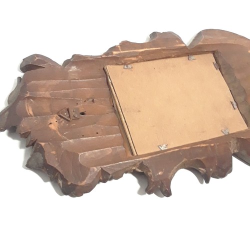 Antique Hand Carved Wood Frame 5.5 x 3.5 Photo Red Brown Wall Black Forest *flaw - Picture 11 of 12