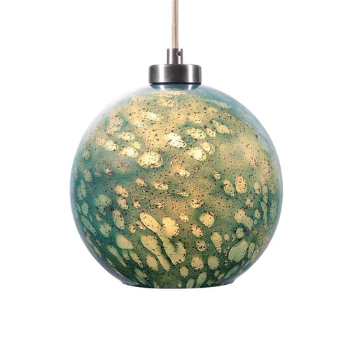Uttermost Gemblue 1-Light Coastal Steel and Glass Mini Pendant in Blue/Nickel - Picture 12 of 14