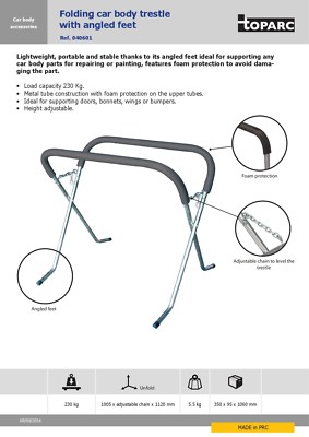 Cavalletto Pieghevole GYS Per Carrozzeria - 230 Kg Portata, Con Rivestimento Schiuma - Foto 14