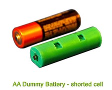 AA Size Dummy Battery qty 4- shorted slug - short circuit- reduce voltage- 4 pc