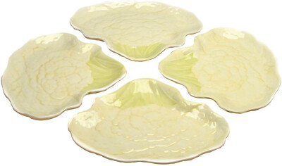 Gourmet Kitchen Ceramic Cauliflower Steak Shaped Collage Serving Plates Set of 4