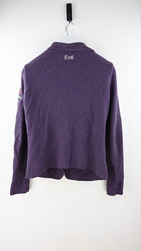 Odd Molly 100% cotton boucle knitted cardigan in aubergine size 2/UK10 - Picture 7 of 10