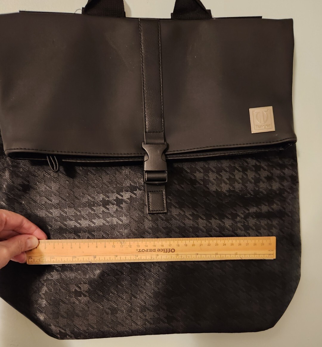 Tanger black houndstooth patterned backpack, look… - image 9