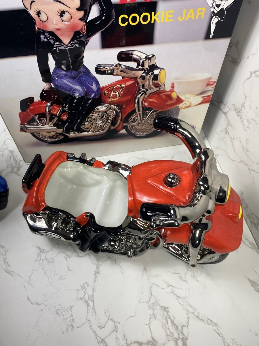 Betty Boop Collectible Biker Clay Art Ceramic Motorcycle Cookie