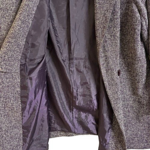 Vintage Balmoral Jacket Size 16 Purple Button Front Fully Lined Shoulder Pads - Picture 8 of 15