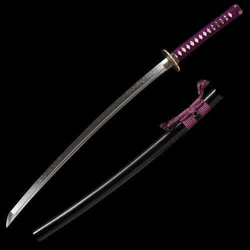 Clay Tempered T10 Steel Blade Japanese Sword Samurai Katana Dragon Brass Tsuba