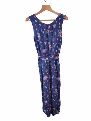 Kids Girls Sleeveless Blue Floral Pullover Long Maxi Playsuit Size 13-14 Years - Picture 3 of 12