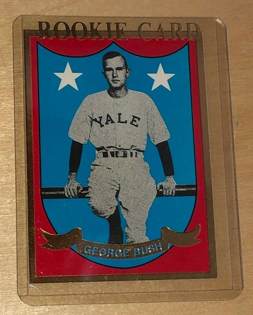 1990 Yale University George Poppy Bush 1947 48 Gold Foil Baseball Card 