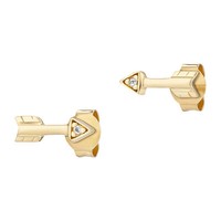 Cai Love Ohrstecker 925 Sterling Silber Gelb Vergoldet 6X Zirkonia Pfeile Damen