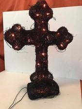 Celtic Cross Lit Tombstone Halloween Haunted House Prop Gaelic 22"H x 15"W
