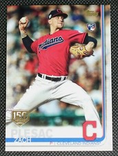 2019 Topps Update Zach Plesac RC Gold Stamp #US19 Rookie Baseball Card. rookie card picture
