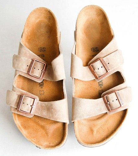 Leather Slipe Sandals Brown 