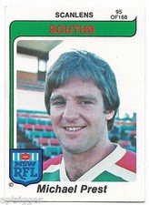 1980 NSW RFL Scanlens (95) Michael PREST Souths : Near Mint :