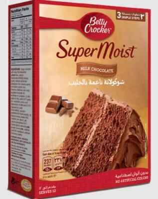 Betty Crocker Super Moist Milk Chocolate Cake Mix Rich Taste&No Artificial Color
