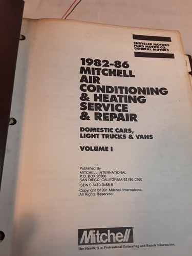 1982-1986 Mitchell Air Conditioning & Heating Service &Repair Domestic Cars... - Picture 3 of 8