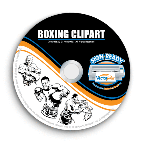 BOXING-BOXER CLIPART -VECTOR CLIP ART-VINYL CUTTER PLOTTER & T-SHIRT GRAPHICS CD - Picture 1 of 5