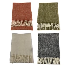 MATI heavy scarf melange with fringe art BAJKAL MADE IN ITALY