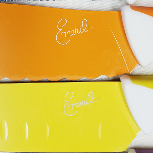 6 pc Emeril Non-Stick Vivid Color-Coded Knife Set Nonslip Handles Sheaths E9685G - Picture 5 of 16
