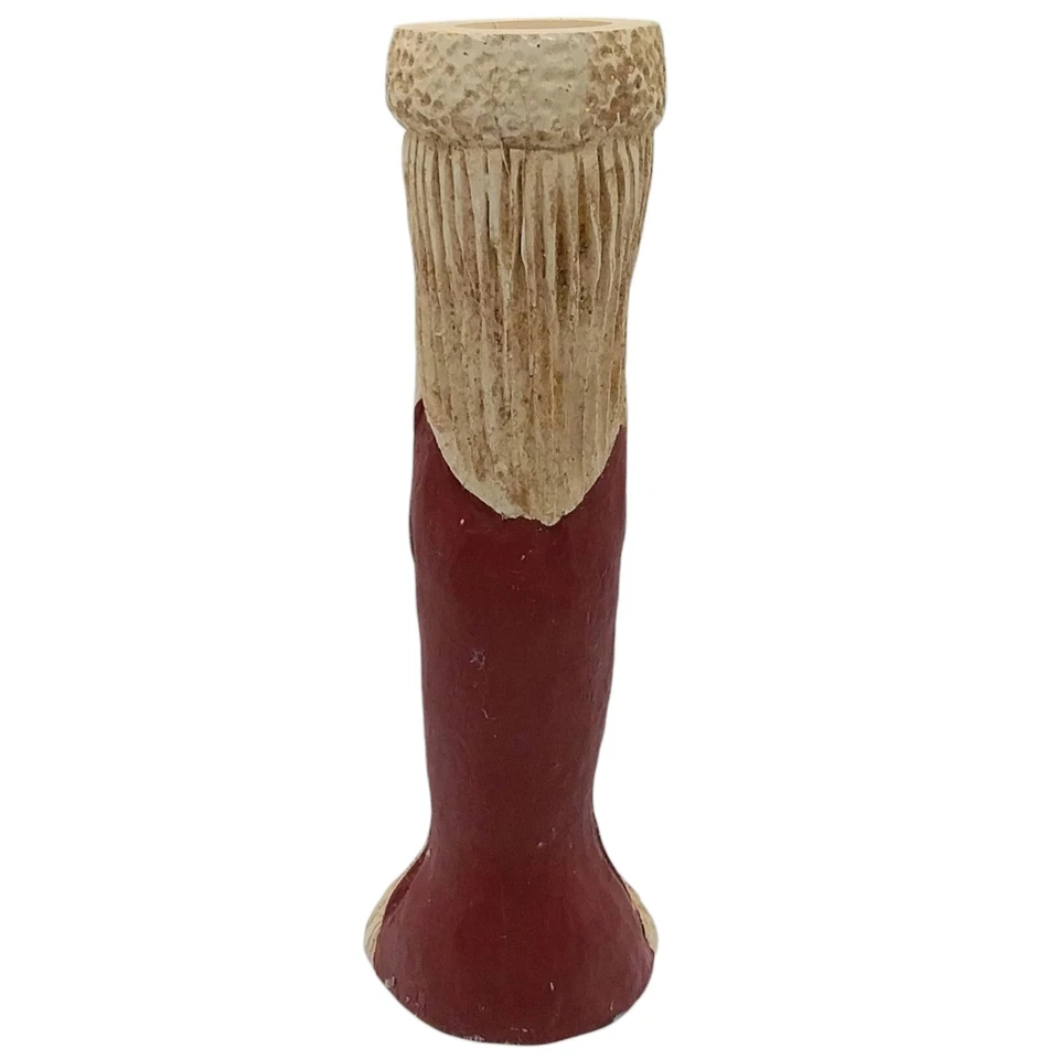 Vintage 1992 Wooden Santa Claus 6" Candlestick Holder By Wood World - Image 3 of 4