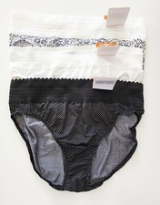 3 Warner's Lace Hi Cut Panty 5109 Multi Sz 7/L - NWT