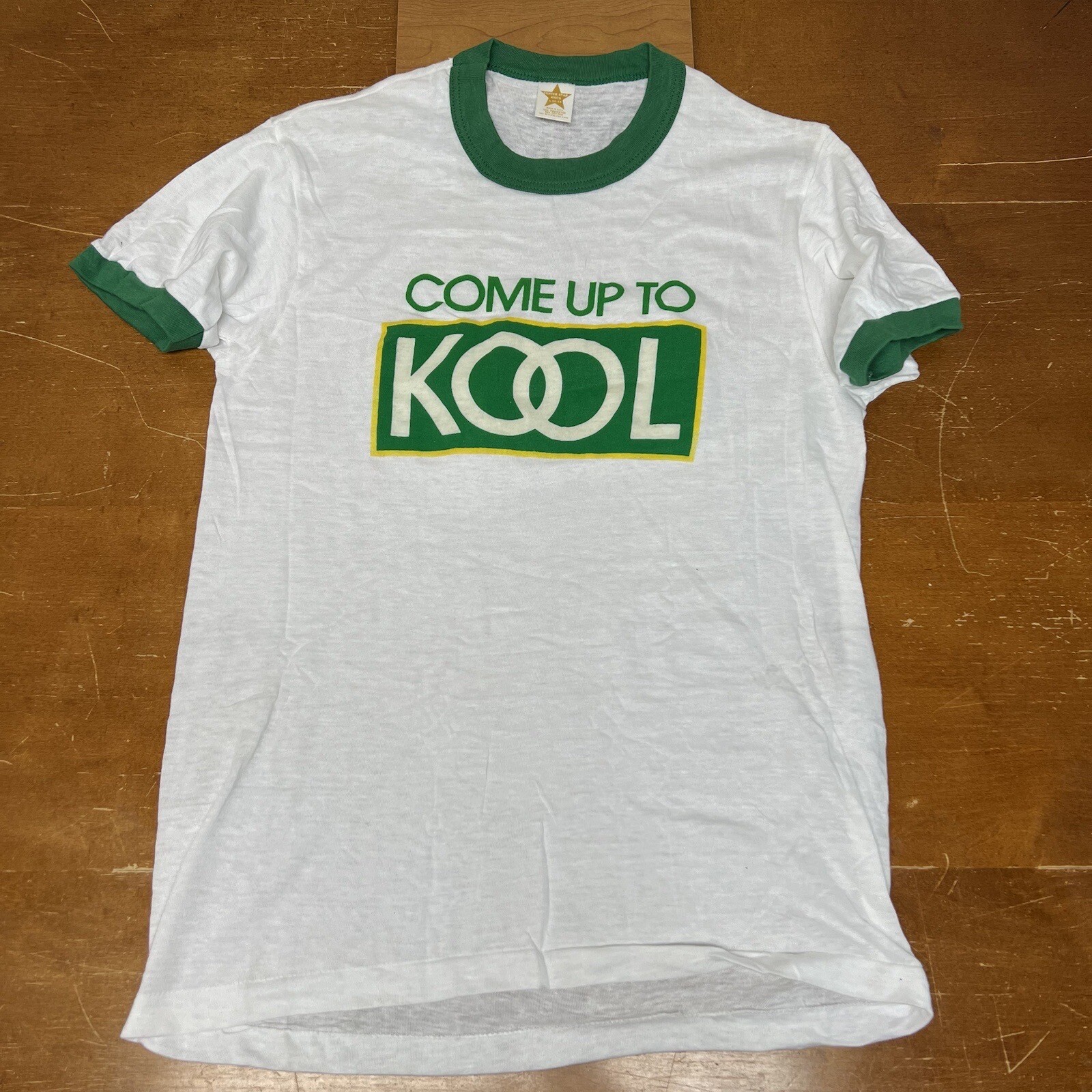 Vintage Kool Cigarettes Shirt Mens Large White Ringer… Gem
