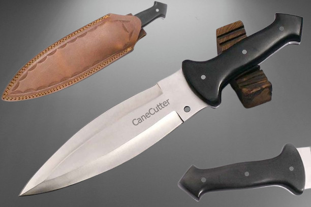 Handmade Full Tang Cane cutter D2 Tool Steel Combat Dagger SMATCHET Knife 14"
