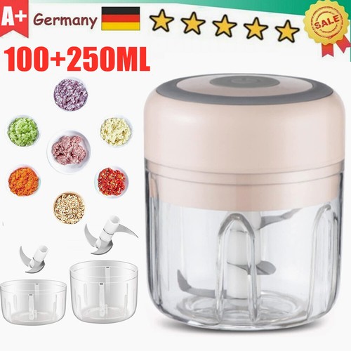 250+100ml Elektrisch Zerkleinerer Gemüseschneider Universal Multi Zwiebelhacker - Bild 2 von 10