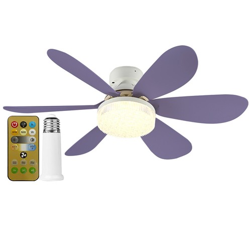 Modern LED Ceiling Fan E27 Base Remote Control Indoor Ceiling Fan Light 3 Speeds - Picture 28 of 36