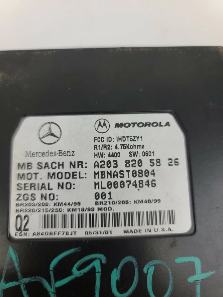 Módulo de control telefónico de comunicaciones Mercedes Benz C32 Amg 2002 A2038205826 OEM Foto 2 de 4