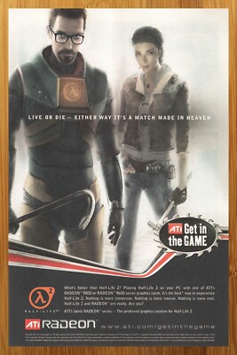 2003 ATI Radeon Graphics Cards Print Ad/Poster Half-Life 2 PC Video Game Art 00s