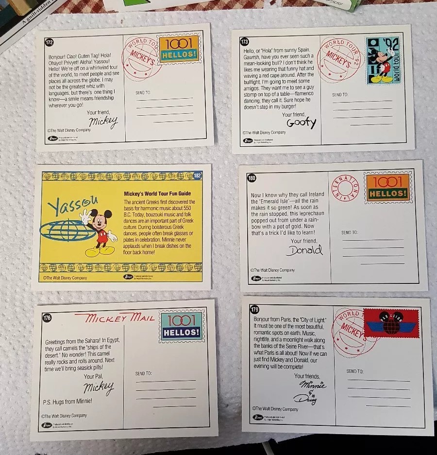 ミッキー プラスチックカード Walt Disney World Mickey World Tour Rare 1992 Trading Cards