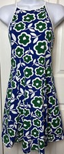ASOS Tank Dress NWT Blue Green White Shift Floral Sleeveless Summer Cruise Sz 6