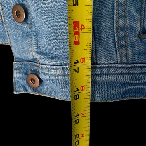 Forever 21 premium denim size small blue jean jacket 18.5” Long - Picture 4 of 16