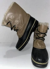 Ram Sorel Women's boots Size 5 Tan Fur Trim Water Resistant Winter Wool Lined