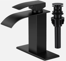 Black Widespread Bathroom Sink Faucet Basin 3 Hole Vanity Mixer Waterfall Tap