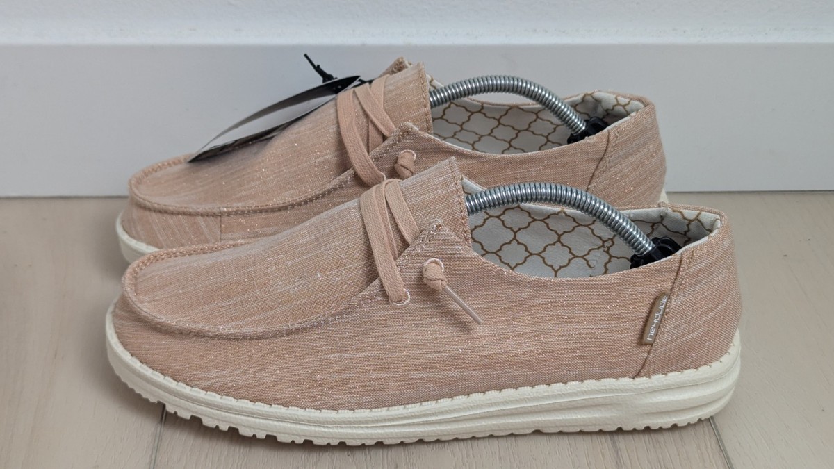 Rose Gold Sparkly Hey Dudes Heydude Women's Wendy Metallic Sparkle