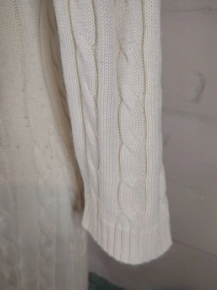 Calvin Klein Cream Sweater Dress 3/4 Sleeve Buckle Accent Size P (0-2) S - Image 4 of 4