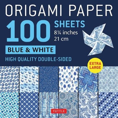 Origami Paper 100 sheets Blue & White 8 1/4'' (21 cm)