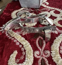 Fleming Sterling Silver Engraved Horse Show Spurs Western