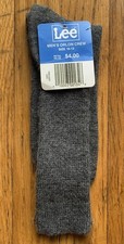 Lee Crew Socks Vintage Orlon Acrylic Men Size 10-13 Oxford Gray USA Made NOS