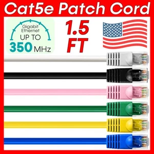1.5 FT CAT5E Câble Ethernet Cat5e Cord Internet Patch Cord Router Réseau Fil