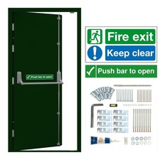 Juniper Green Emergency Fire Exit Metal Door & Frame (BS12B29)