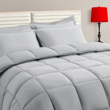 Size Comforter Set - 5 Pieces, Bed in a Bag Bedding Sets with Twin Light Grey