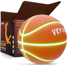 Silent Basketball Size 7 Glow-In-The-Dark Foam Airless Quiet Training Ball