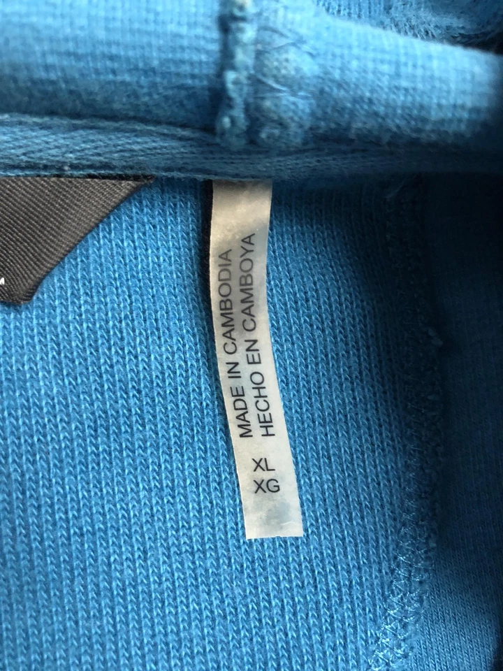 Sudadera con capucha Kirkland Signature para mujer XL azul azulado cremallera completa mezcla de algodón bolsillos Foto 4 de 4