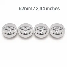 4 pcs Set of Toyota Wheel Center Hub Caps | 62mm I Chrome Logo Rim Covers